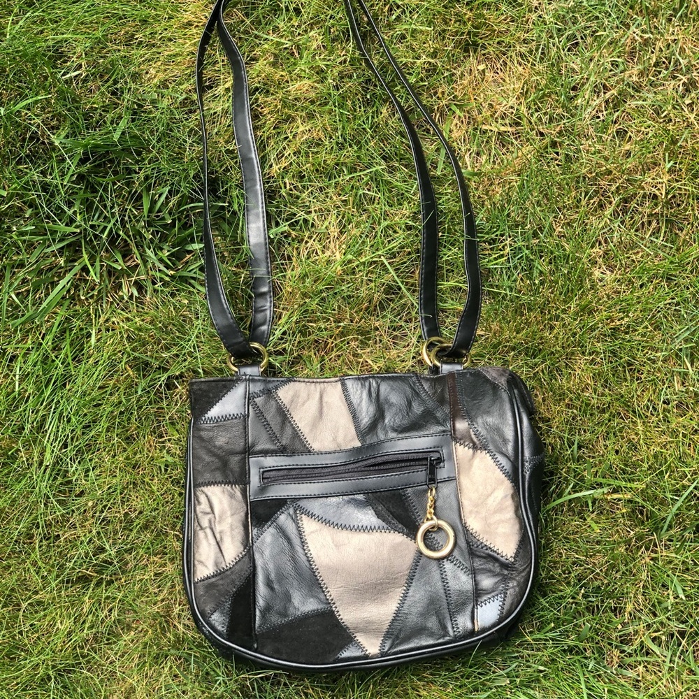 Vintage Leather Patchwork Purse - image 4